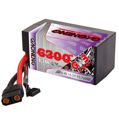 GAONENG GNB 4S LiHV 15.2V 6300mAh 130C shorty hard case LiPo battery with XT90 lead