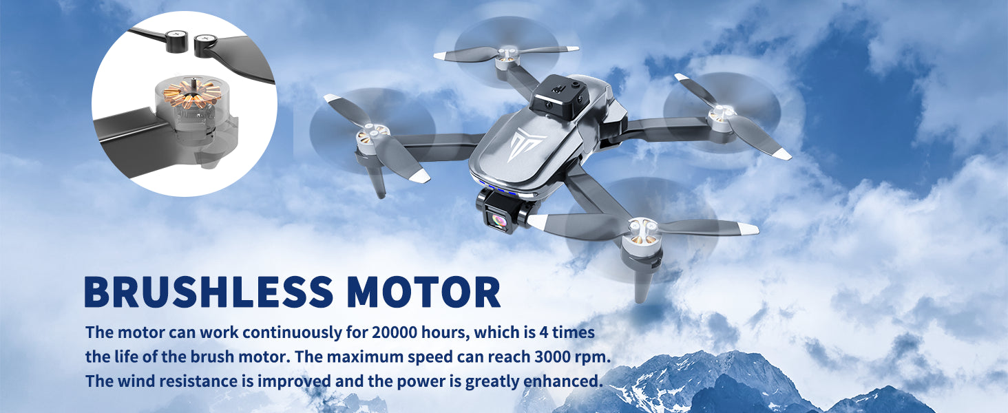 TizzyToy ‎BL01 Drone, motor can work continuously for 20000 hours, which is 4 times the