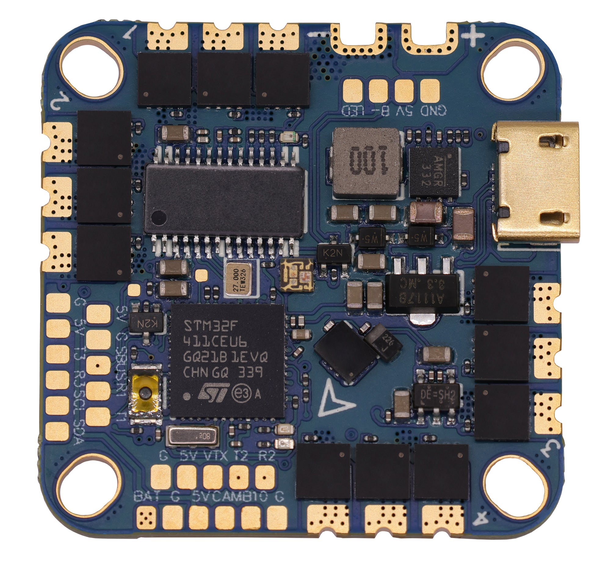 HAKRC F411 40A AIO Flight Controller – 2–6S, STM32F411, BLHeli_S 40A ESC, 25.5mm Mount