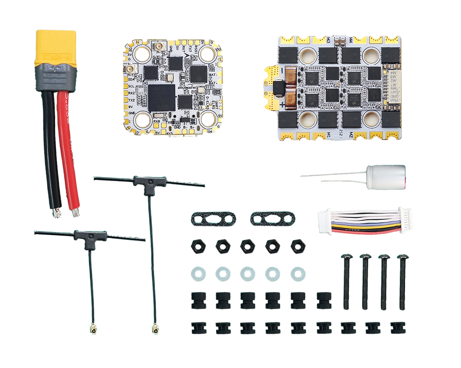 HDZero Halo Stack with H7 FC + Integrated Gemini ELRS RX + 70A 4in1 ESC, 3–8S, BLHeli32/AM32, Plug&Play
