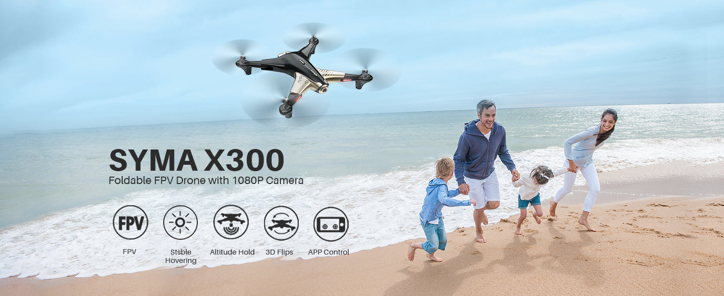 SYMA X300 Drone, foldable fpv drone with 1o80p camera