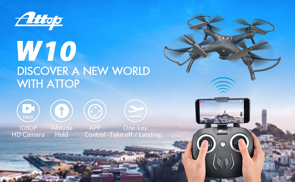 ATTOP W10 Drone, w10 discover a new world with attop 1o8