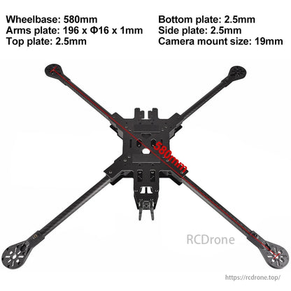 9IMOD Carbon Fiber 580mm 15 inch FPV Frame, 9IMOD Carbon Fiber 580mm FPV frame for DIY racing drones, featuring a 580mm wheelbase, durable plates, and a 19mm camera mount.