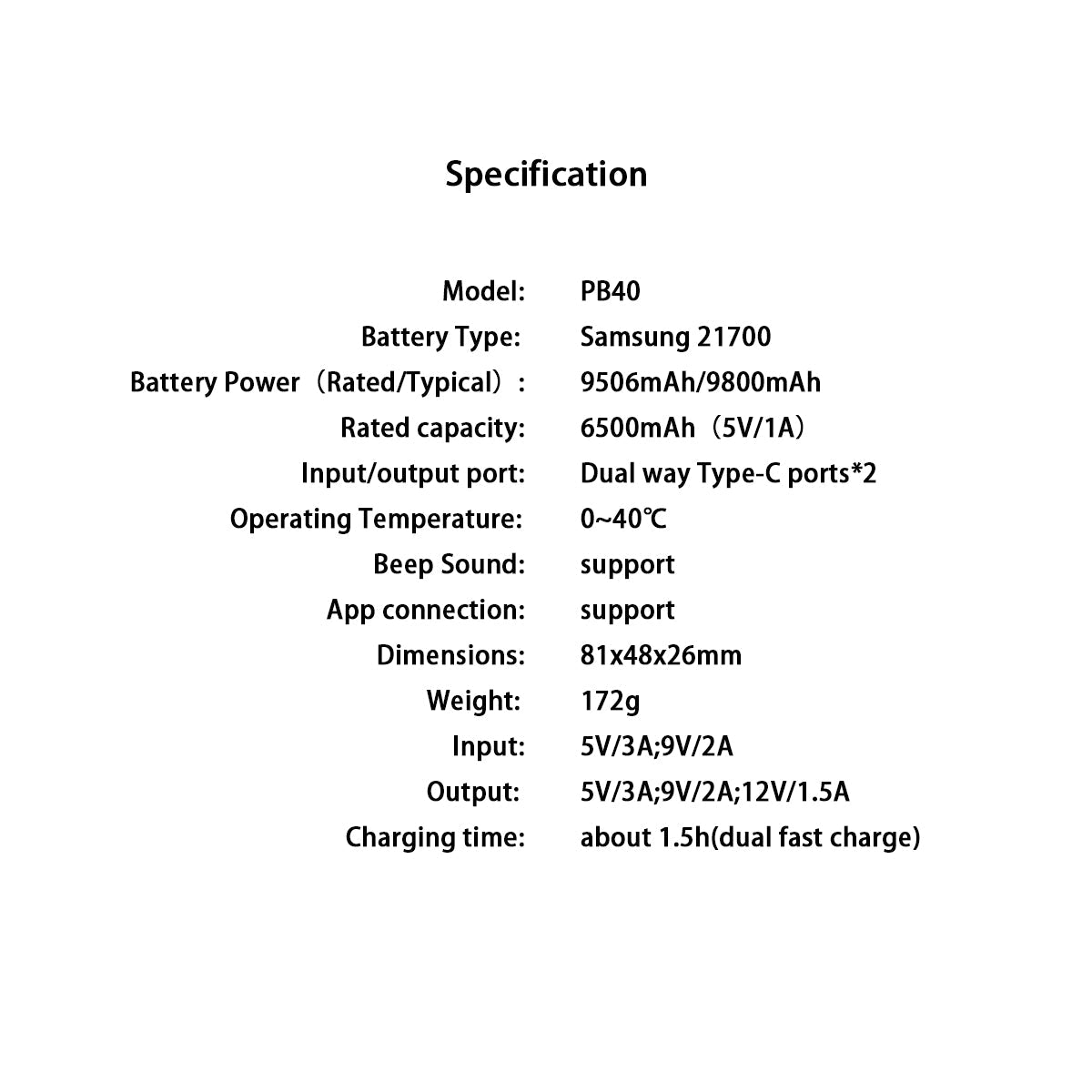 PB40 10000mAh 15/18W USB-C  PD 3.0  Fast Charge Power Bank ISDT