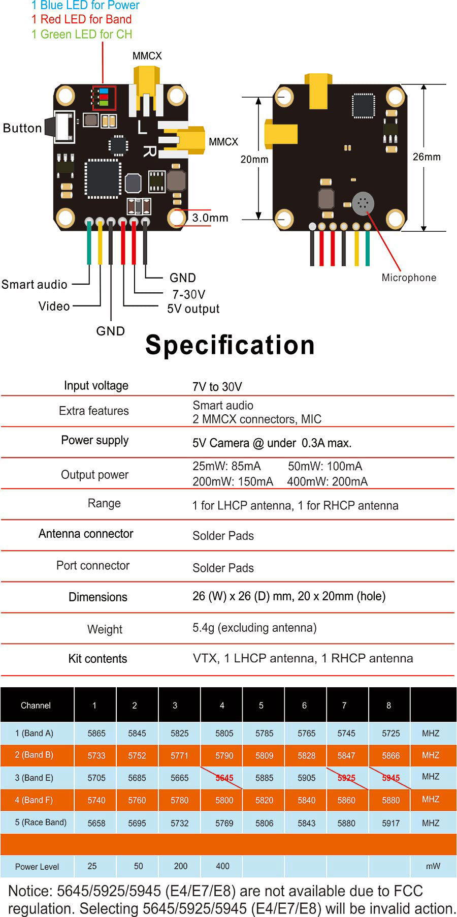 AKK New Era Dual Antenna VTX - 5.8GHZ 7-30V 25mW 50mW 200mW 400mW Power Switchable OSD FPV Video Transmitter with MIC 7 AKK New Era Dual Antenna VTX, AKK New Era Dual Antenn