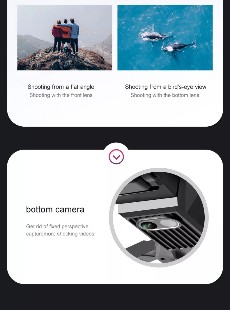 Z888 Drone, shocking videos capture shocking angles of view from a flat angle .