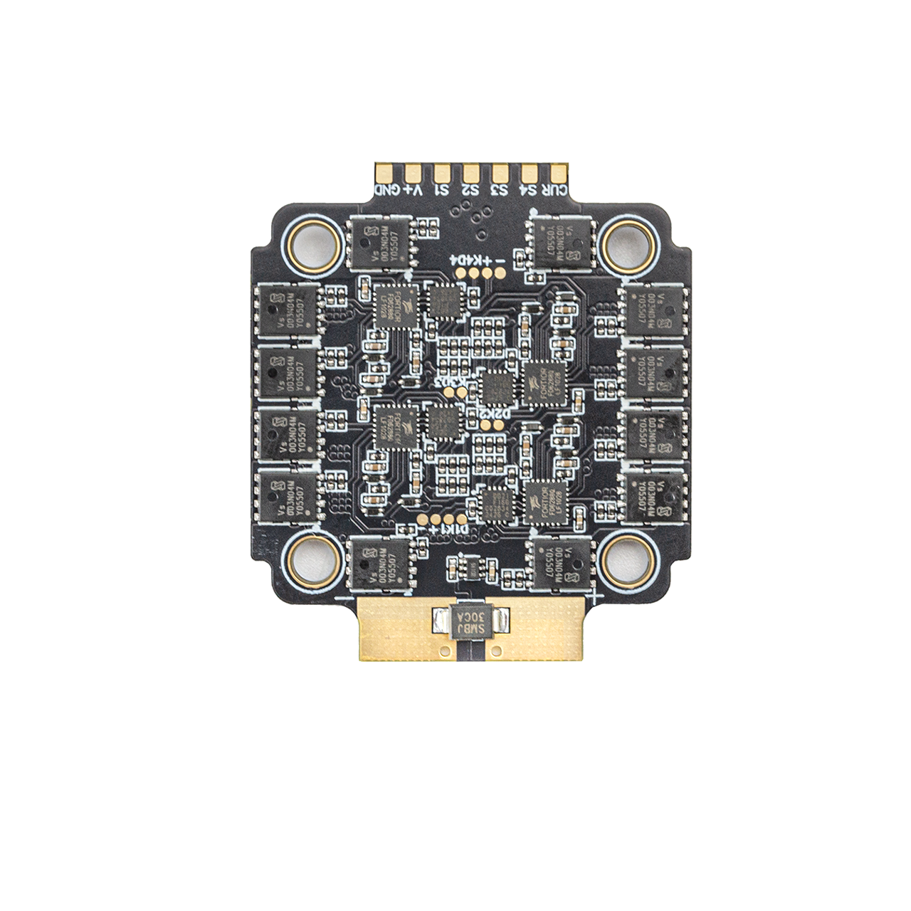 OddityRC Vortex S60 4-in-1 ESC bottom PCB view showing control circuitry and power pads