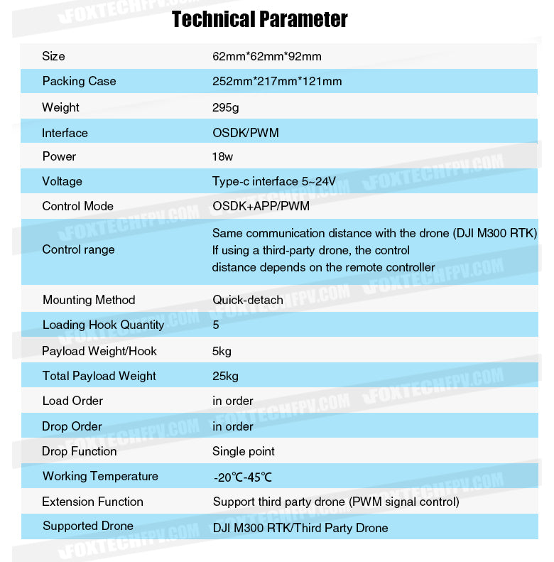 RDD-5 25KG Payload Release and Drop, Payload release device for dropping heavy loads, used in military and industrial applications.