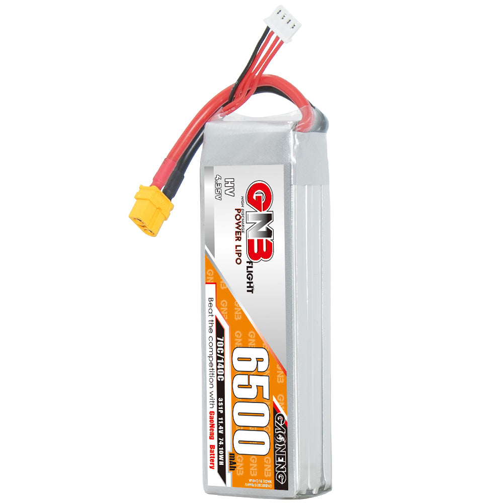 GAONENG GNB65003S70AHV 3S 11.4V 6500mAh 70C LiPo battery pack with XT60 connector