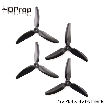 پروانه HQProp 5X4.3X3V1S (۲ راست‌گرد + ۲ چپ‌گرد) - پلی‌کربنات