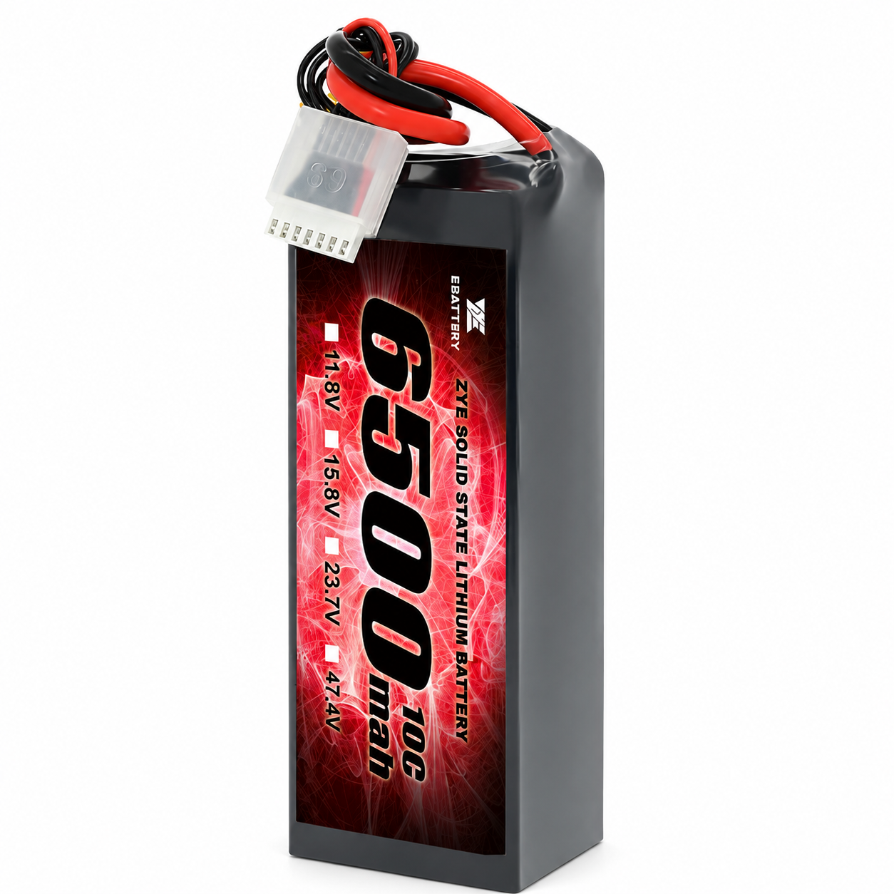 ZYE 4S HV 15.8V 6500mAh 10C Solid State LiPo Battery – 102.7Wh, 263Wh/kg