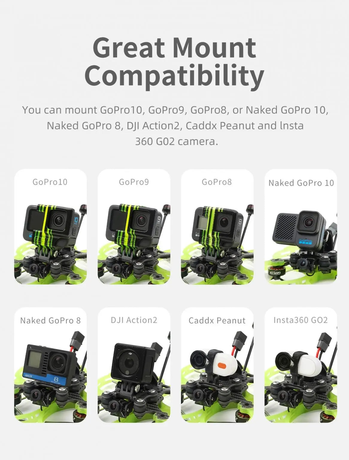 GEPRC CineLog35 FPV Drone - HD VISTA Nebula Pro 6S Cinewhoop F722-45A SPEEDX2 Altitude Durable RC FPV Quadcopter Freestyle Drone 16 GEPRC CineLog35 FPV Drone, Great Mount Compatibility You can mount GoPro10, GoPro9, or GoPro