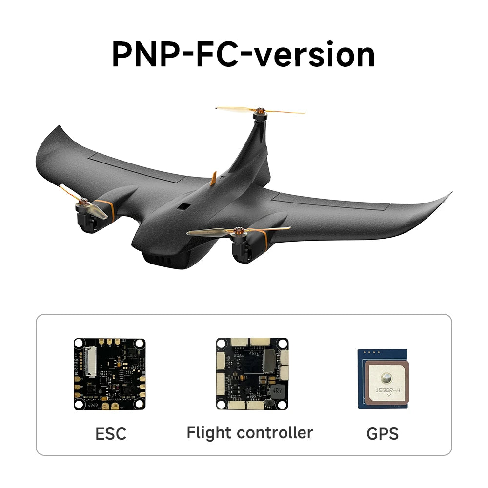 FIMI Manta VTOL Drone, Drone features: PNP flight control, GPS, and electronic speed control for precise navigation.