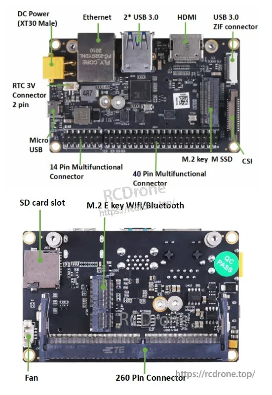 A203 Mini PC with various interfaces and features.