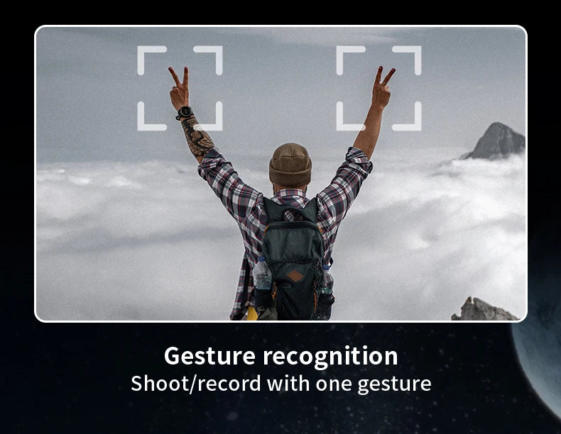 Recognize gestures to instantly capture or record a video with your A22 Drone.