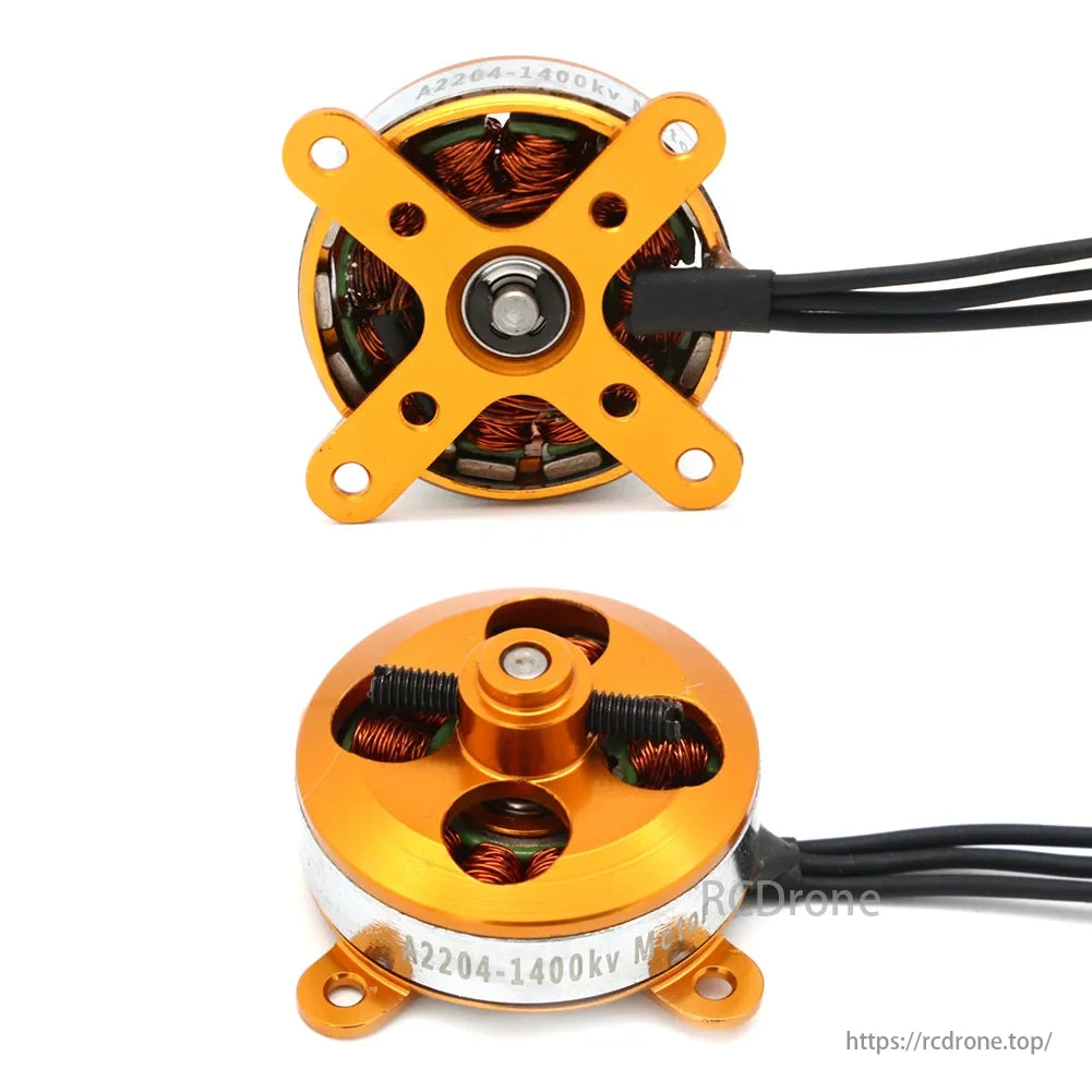 A2204 1400KV Brushless Motor, The motor offers a balance of torque and speed with a KV rating of 1400RPM/V suitable for small to medium-sized aircraft.