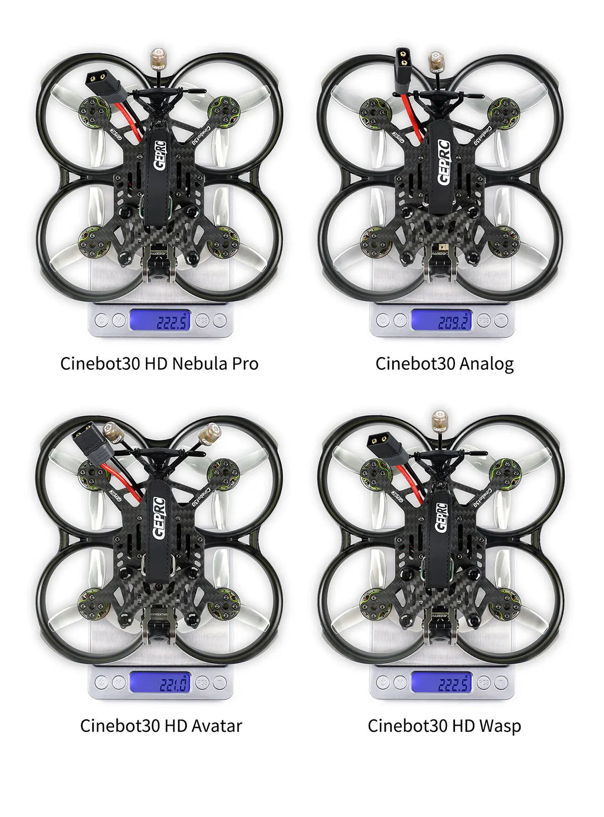 GEPRC Cinebot30 HD - Runcam Link Wasp 4S FPV, GEPRC Cinebot30 HD, 8 8 2225 203 Cinebot30 HD Nebula Pro Cinebot31 Analog