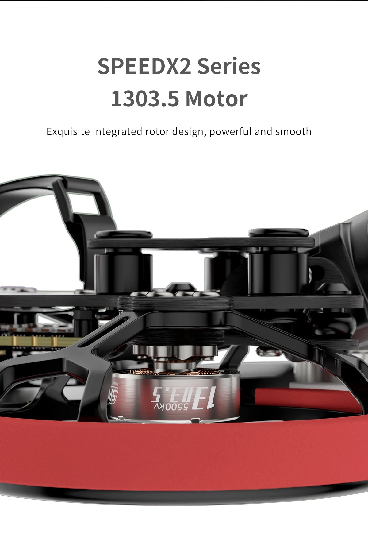 GEPRC Cinelog20 Analog FPV Drone, SPEEDX2 Series 1303.5 Motor Exquisite integrated rotor design, powerful