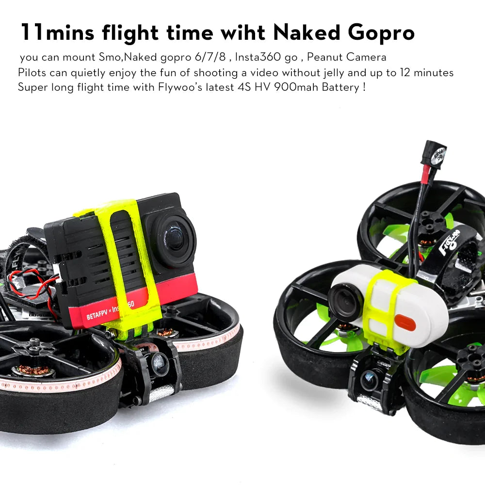 FLYWOO CineRace20 v2 Neon LED Analog w/ Caddx Ant 2inch FPV GOKU GN405S AIO 1203 PRO 4850KV 10 Flywoo's latest 4S HV 9OOmah Battery xIns