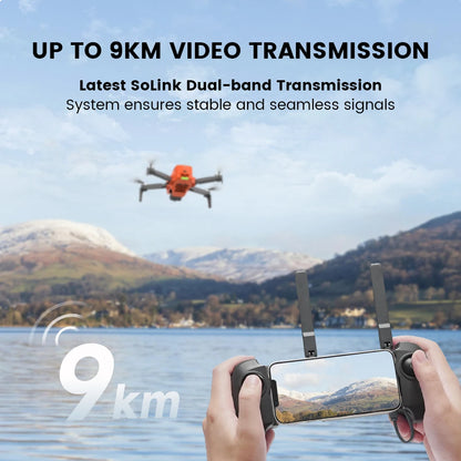 FIMI Mini 3 Pro Drone, Transmission distance reaches up to 9 km with SoLink's dual-band system for stable video signals.