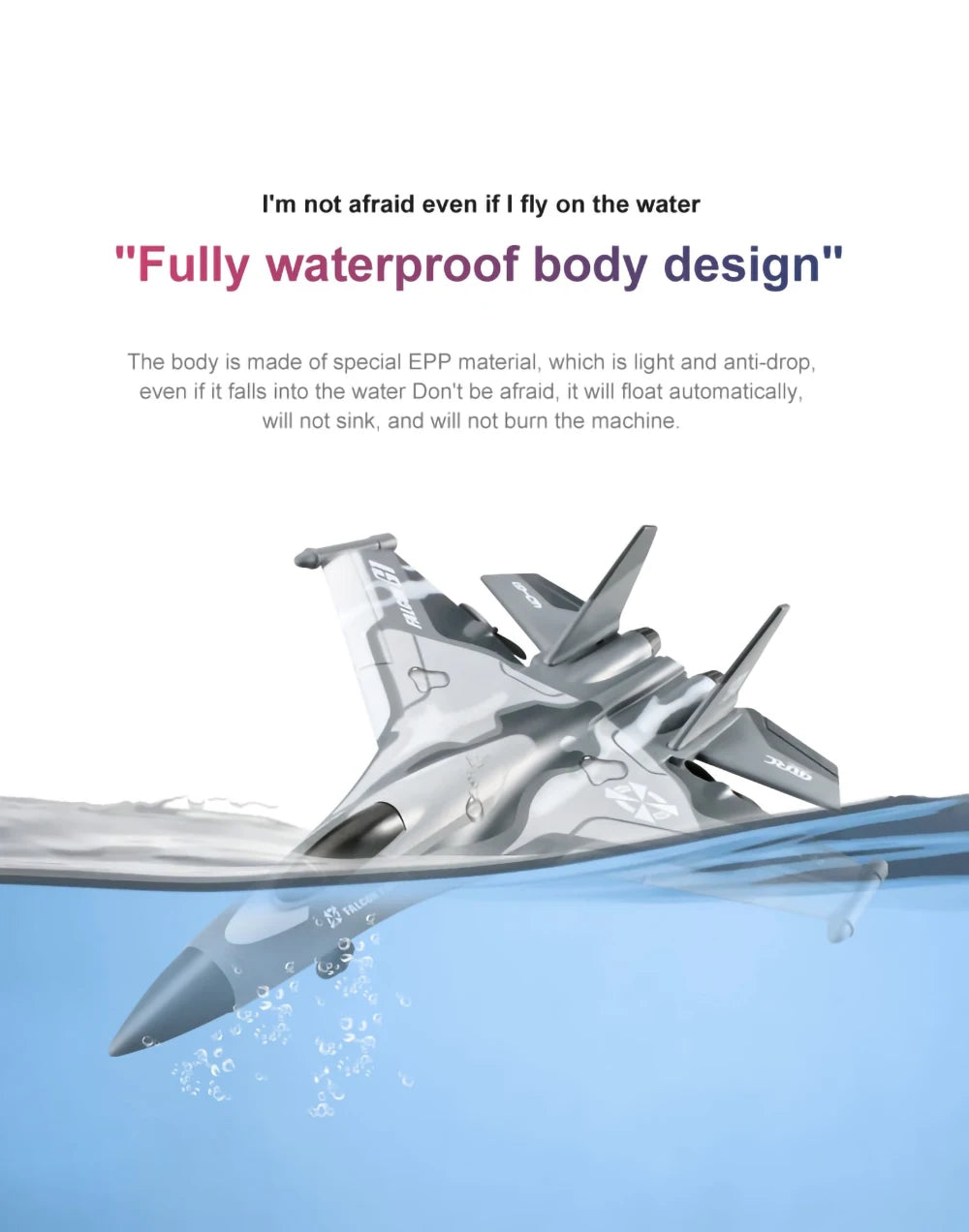 RC283 RC Airplane, body is made of special EPP material; which is light and anti-drop . body