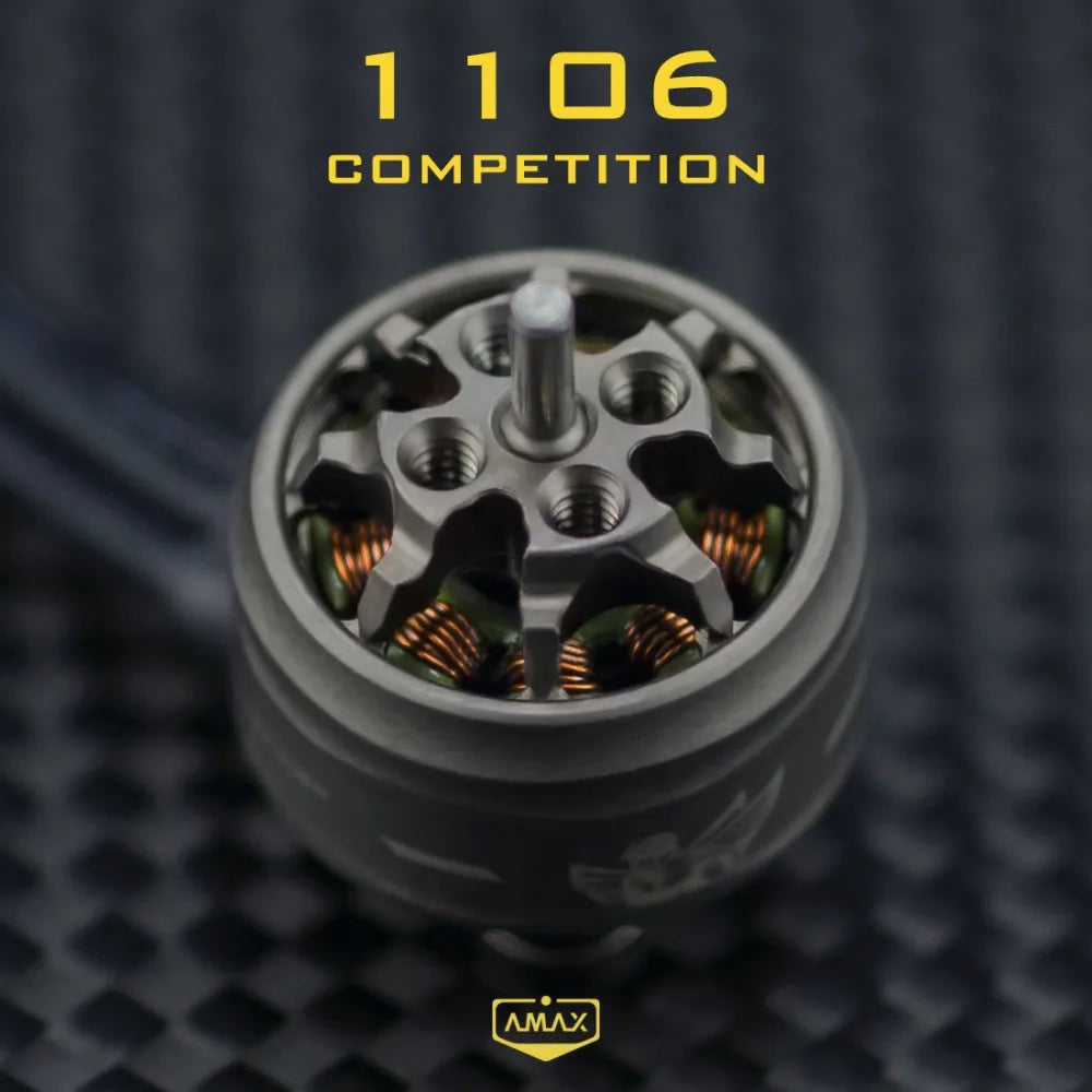AMAX 1106 Competition Brushless Motor 3300KV-6500KV 1.5mm Shaft for 2S-3S Micro FPV Toothpick Cinewhoop Drone