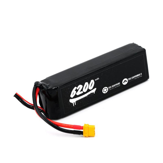 TBS Caipirinha 2 6200mAh 4S LiPo Battery with black casing and yellow XT60 connector