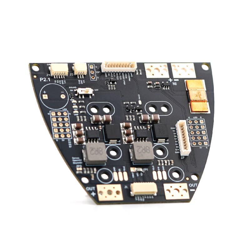 TBS Lucid Wing PDB circuit board, component-side top view with connectors and solder pads