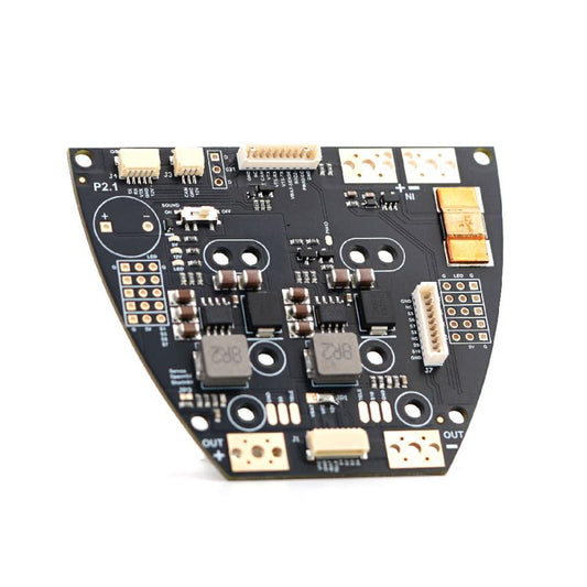 TBS Lucid Wing PDB circuit board, component-side top view with connectors and solder pads
