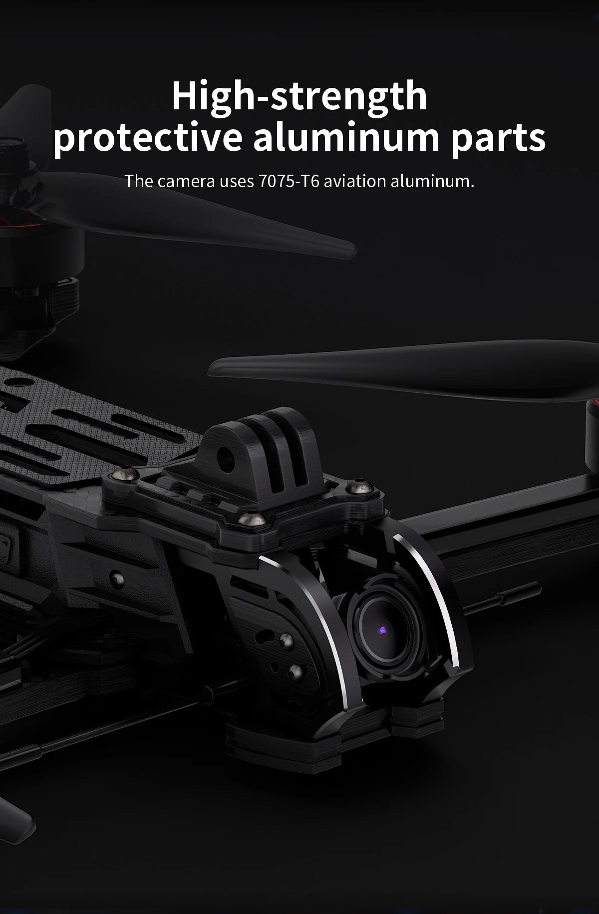 GEPRC MOZ7 HD O3, high-strength protective aluminum parts The camera uses 7075-T6 aviation aluminum