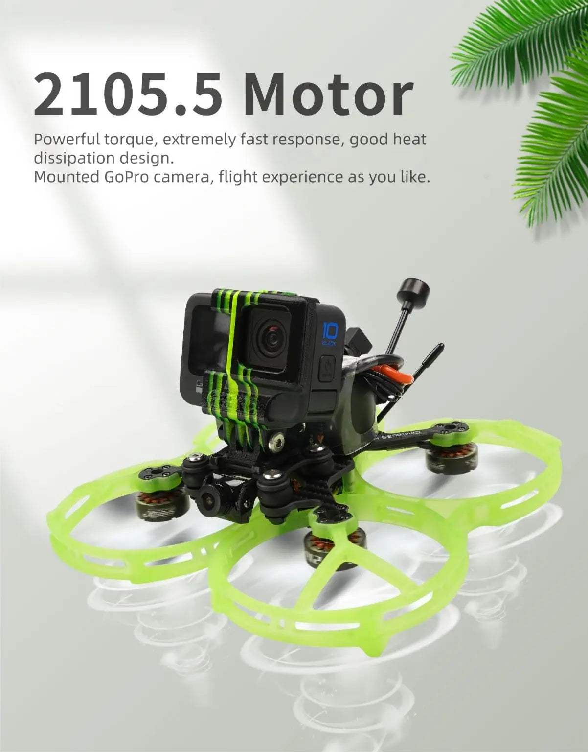 GEPRC CineLog35 FPV Drone, 2105.5 Motor Powerful torque, extremely fast response, heat dissipation design