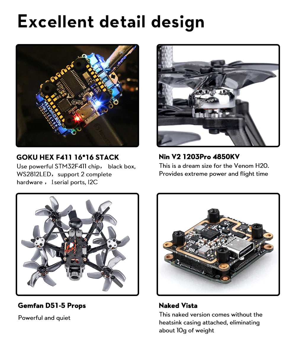 FLYWOO Venom H20 2'' DJI Wasp HD Mini Drone 10 FLYWOO Venom H20 2