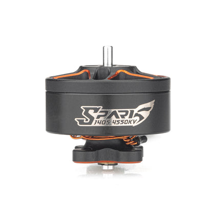 VCI SPARK 1405 brushless motor side view with SPARK 1405 4550KV branding and shaft