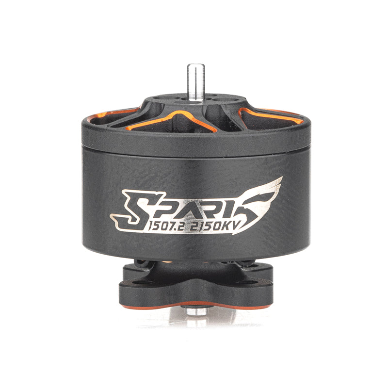 VCI SPARK 1507.2 brushless motor main view, black can with SPARK 1507.2 2150KV marking