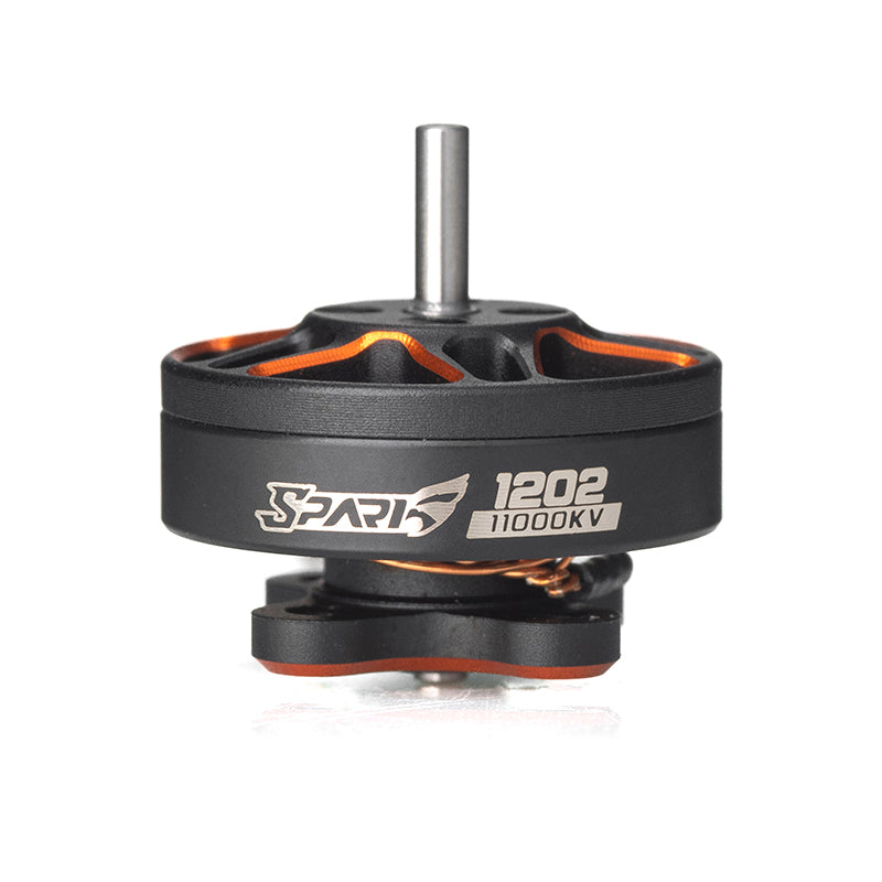 VCI SPARK 1202 11000KV brushless motor side profile with shaft and SPARK 1202 label