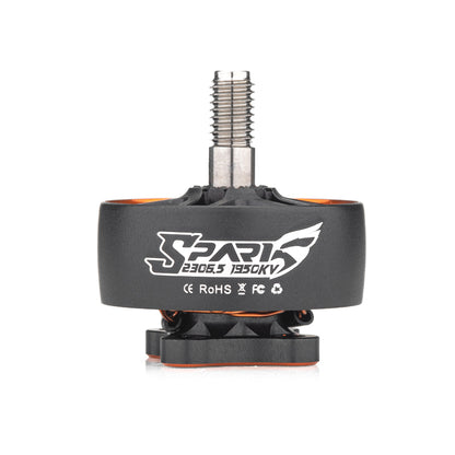 VCI SPARK 2306.5 brushless motor side view with threaded shaft and SPARK 2306.5 1950KV logo