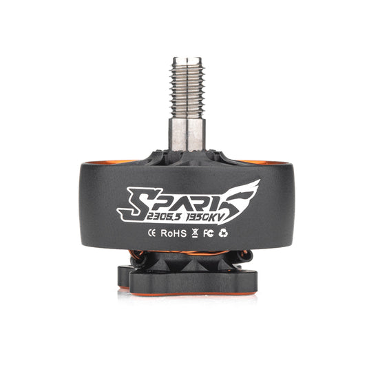 VCI SPARK 2306.5 brushless motor side view with threaded shaft and SPARK 2306.5 1950KV logo