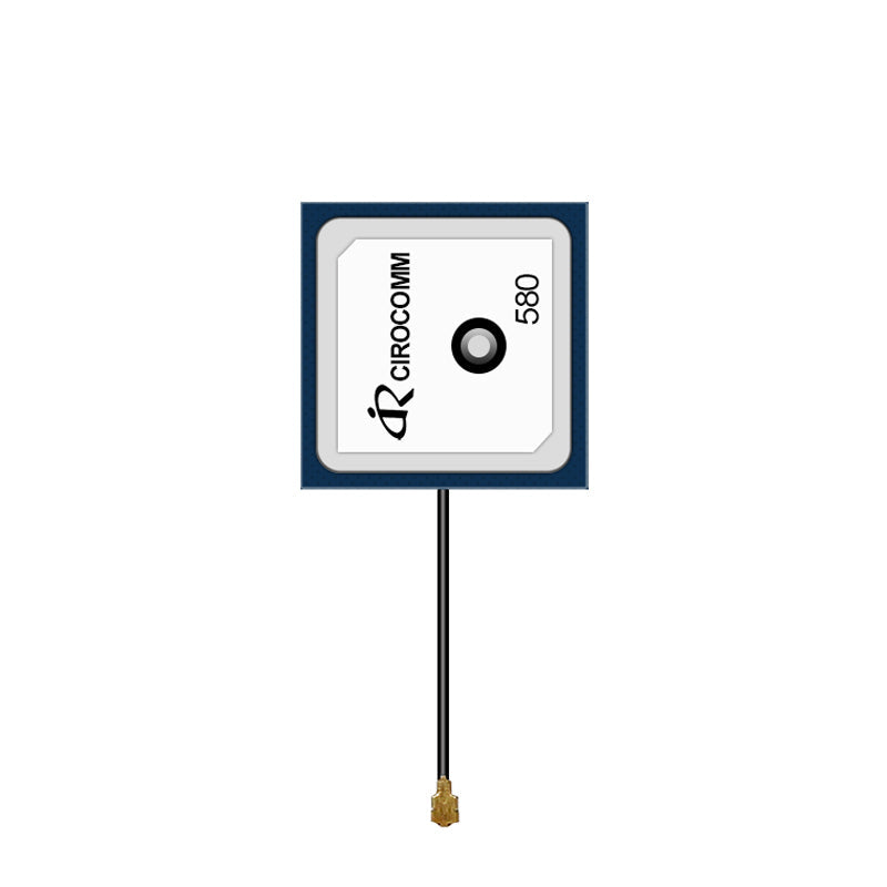Beitian BT-580 GPS L1 active ceramic patch GNSS antenna with IPEX cable, top view