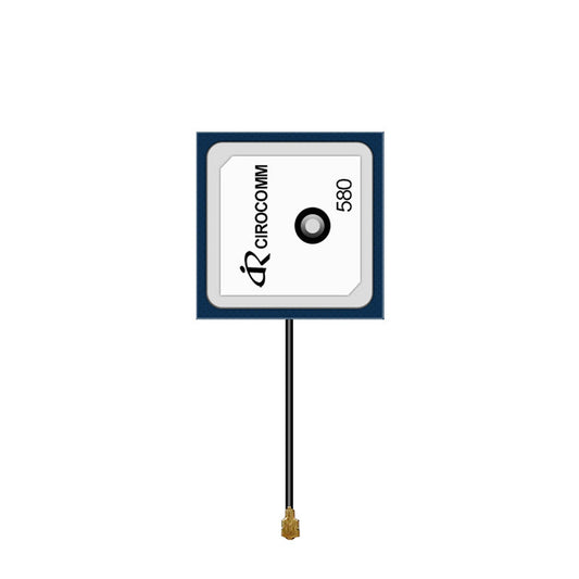 Beitian BT-580 GPS L1 active ceramic patch GNSS antenna with IPEX cable, top view