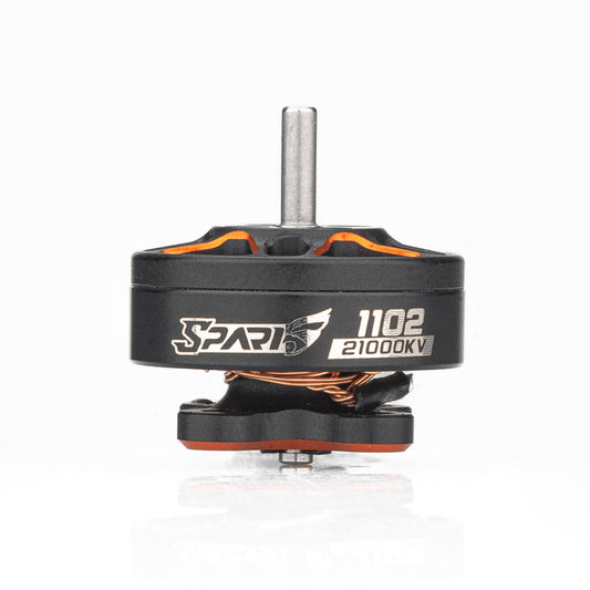 VCI SPARK 1102 brushless motor side profile with 21000KV label and output shaft