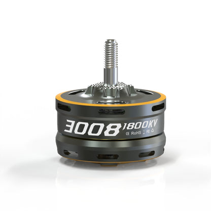 VCI SPARK 3008 brushless motor side view with 3008 1800KV label and threaded shaft