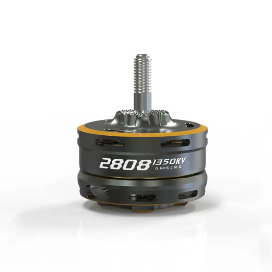 VCI SPARK 2808 brushless motor front view with threaded shaft, 2808 1350KV marking