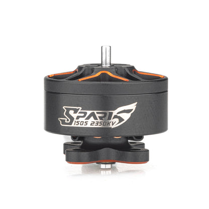 VCI SPARK 1505 brushless motor, side profile with SPARK 1505 2350KV logo and mounting base