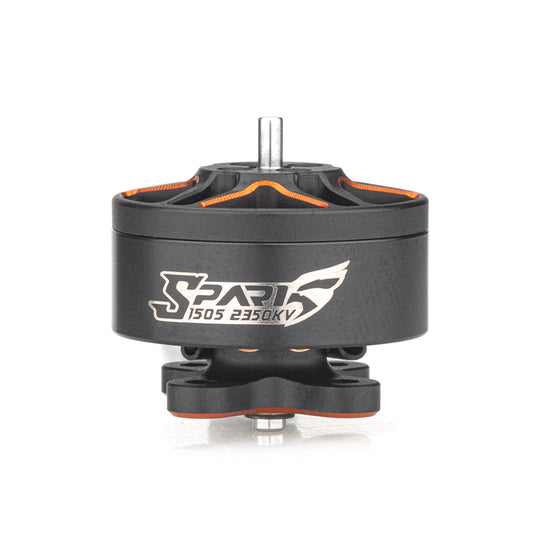 VCI SPARK 1505 brushless motor, side profile with SPARK 1505 2350KV logo and mounting base