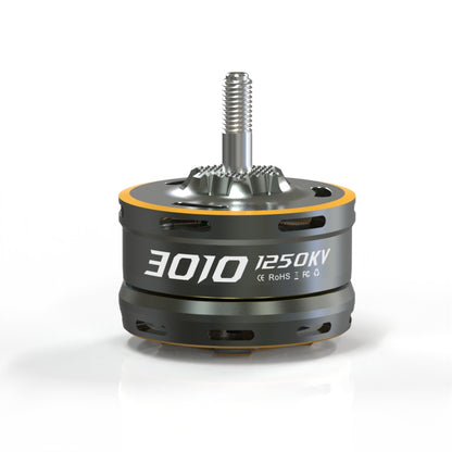 VCI SPARK 3010 brushless motor with threaded shaft, 3010 label and 1250KV marking