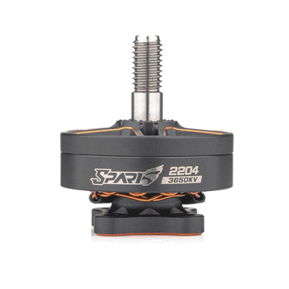 VCI SPARK 2204 brushless motor side profile with threaded shaft and SPARK 2204 3650KV marking