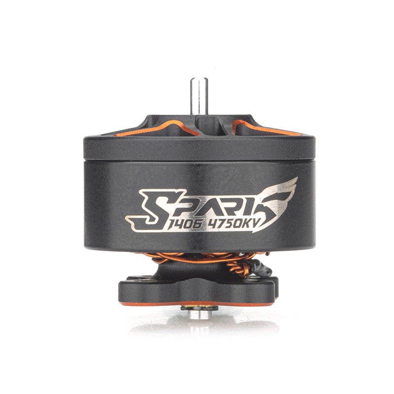 VCI SPARK 1406 brushless motor side view with SPARK 1406 4750KV logo on black housing