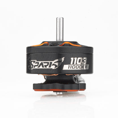 VCI SPARK 1103 brushless motor side view with 11000KV label and orange accents