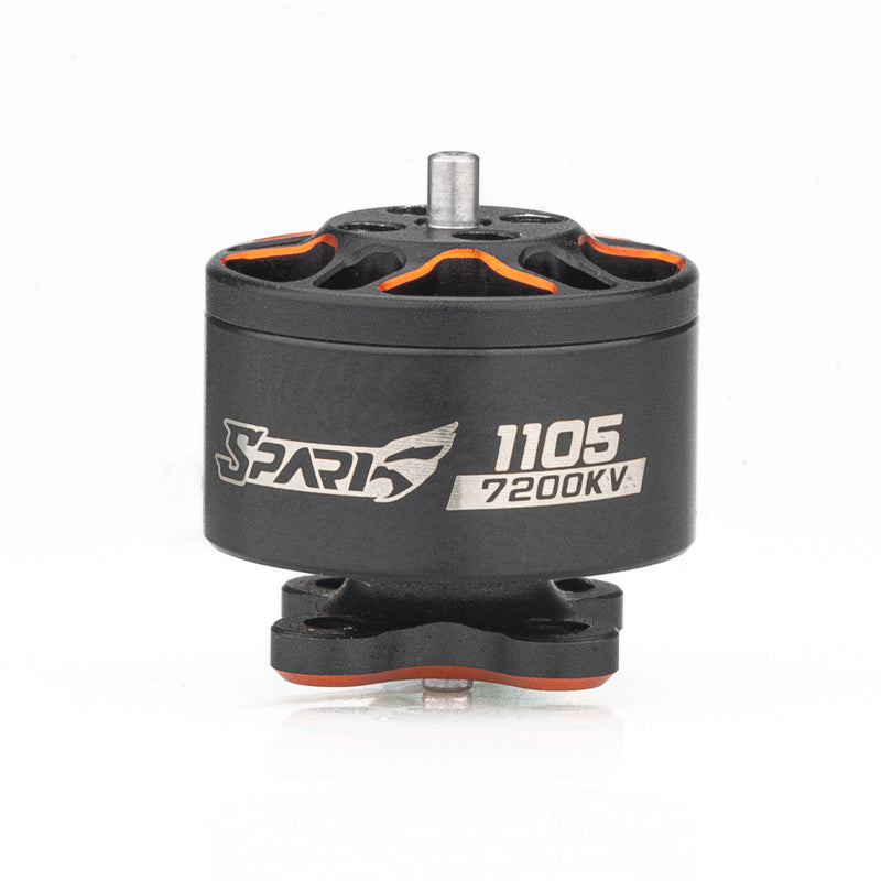 VCI SPARK 1105 brushless motor side view with 1105 7200KV label and mounting base