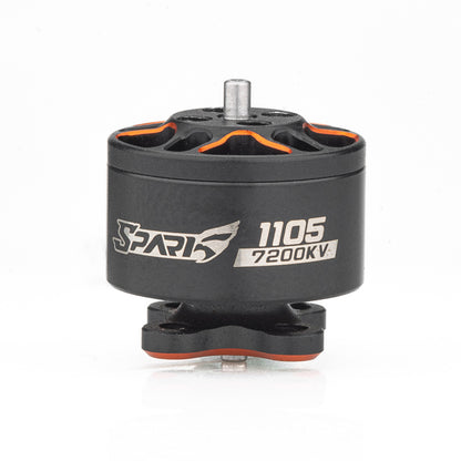 VCI SPARK 1105 brushless motor side view with 1105 7200KV label and mounting base